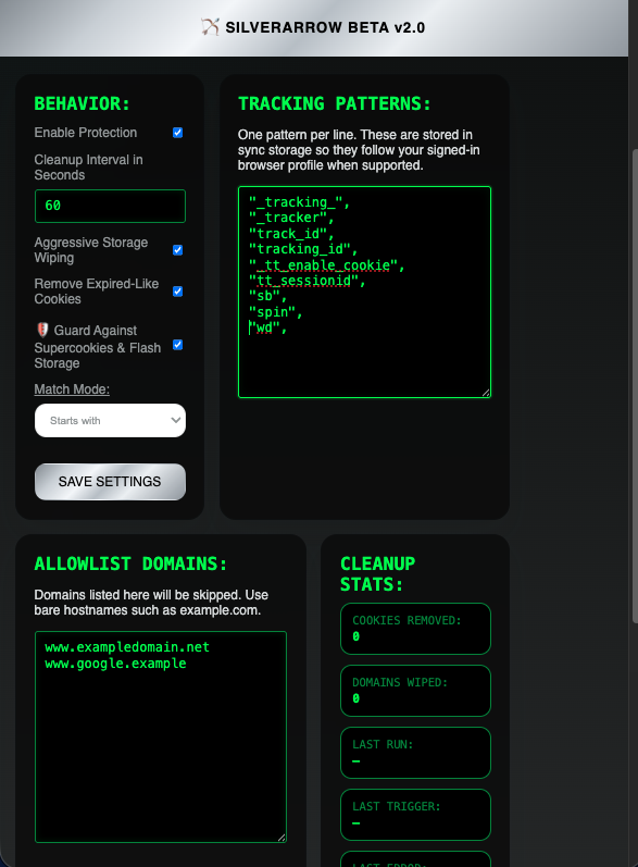 Silver Arrow Options.html Extention Example